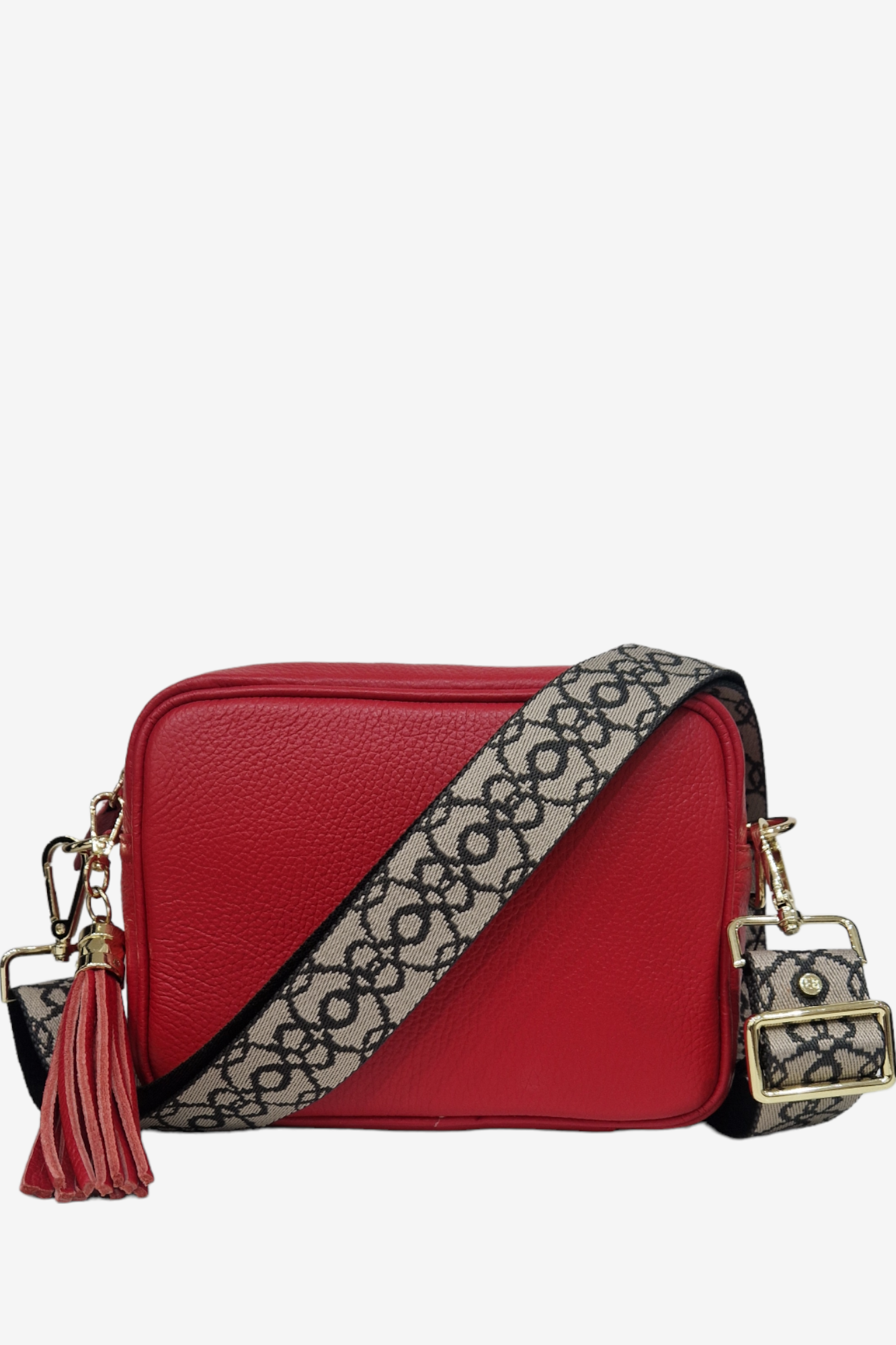 ELIE BEAUMONT RED LEATHER BAG BAROQUE STRAP