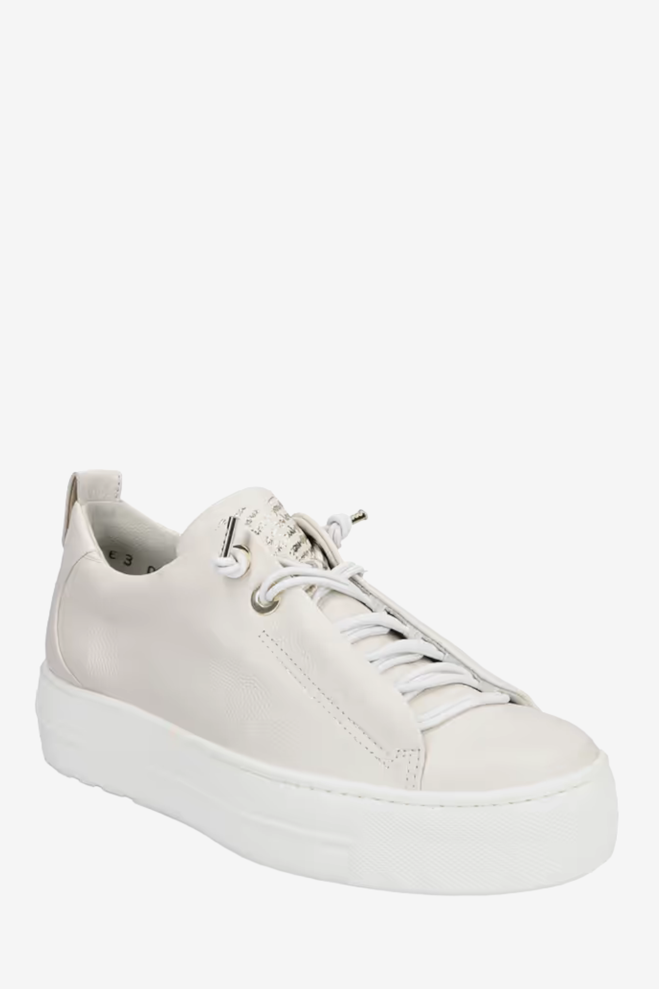 PAUL GREEN 5017 IVORY/GOLD LEATHER TRAINER