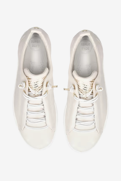 PAUL GREEN 5017 IVORY/GOLD LRATHER TRAINER