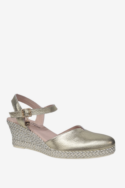JOSE SAENZ 6038 GOLD LEATHER WEDGES