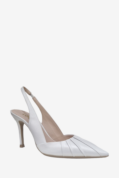 LODI SAFINE AVORIO PEARL WHITE HEELS