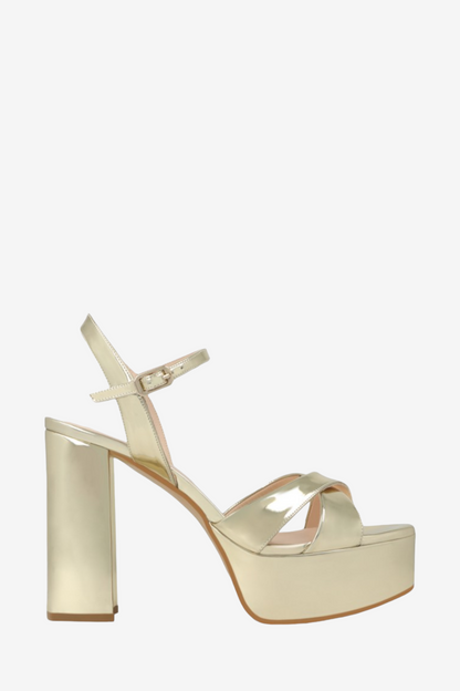 LODI TISTER GOLD PLATFORM HEELED SANDAL