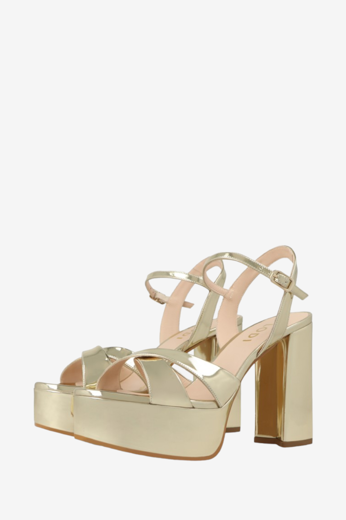 LODI TISTER GOLD PLATFORM HEELED SANDAL