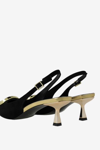 LODI BONIT BLACK SUEDE KITTEN HEEL