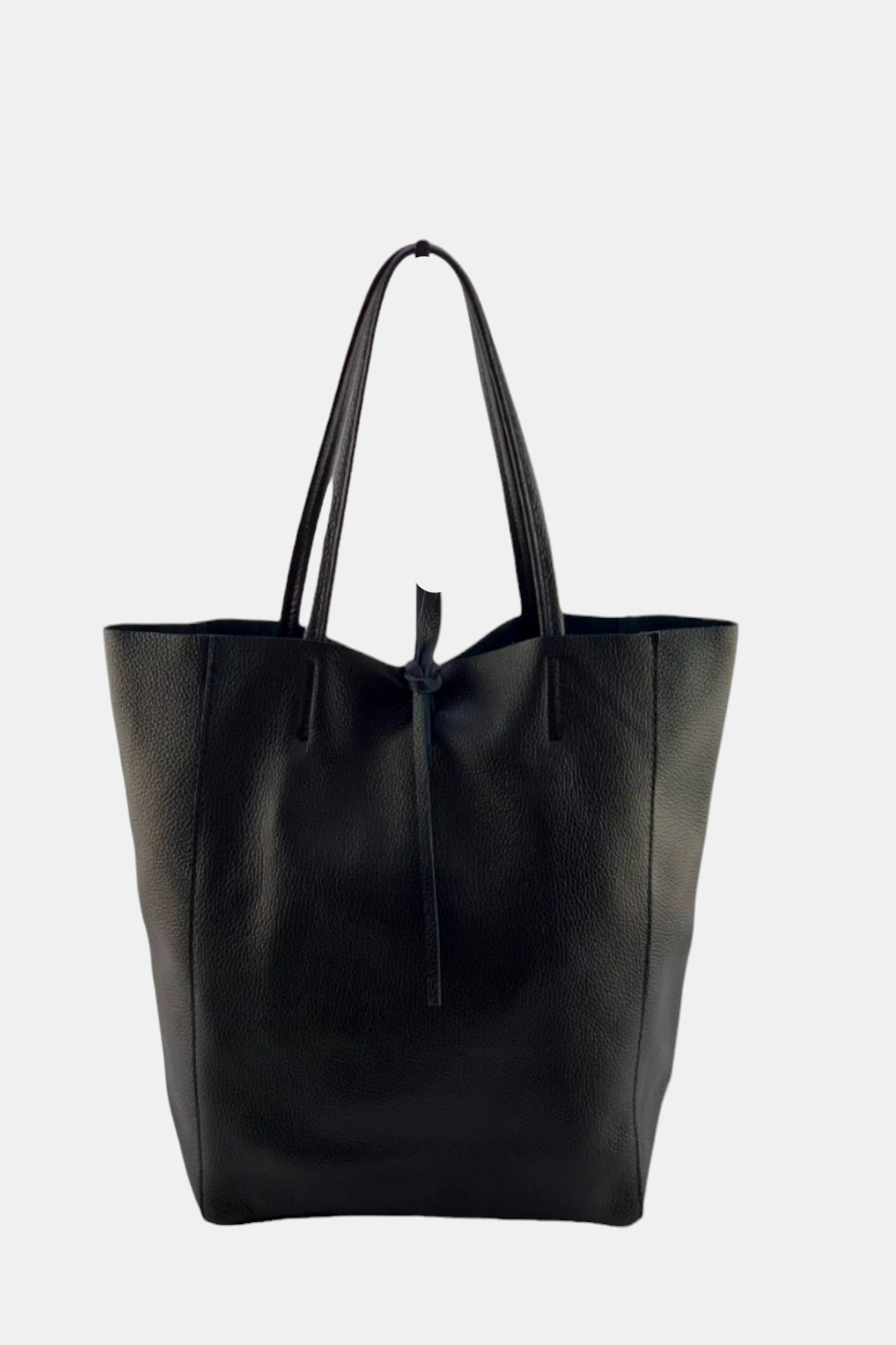 MARLON BLACK LEATHER SHOPPER BAG