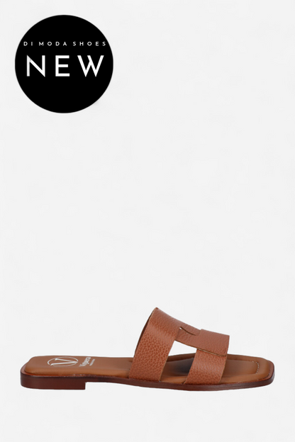 VIGUERA 2010 TAN LEATHER SLIDER SANDAL