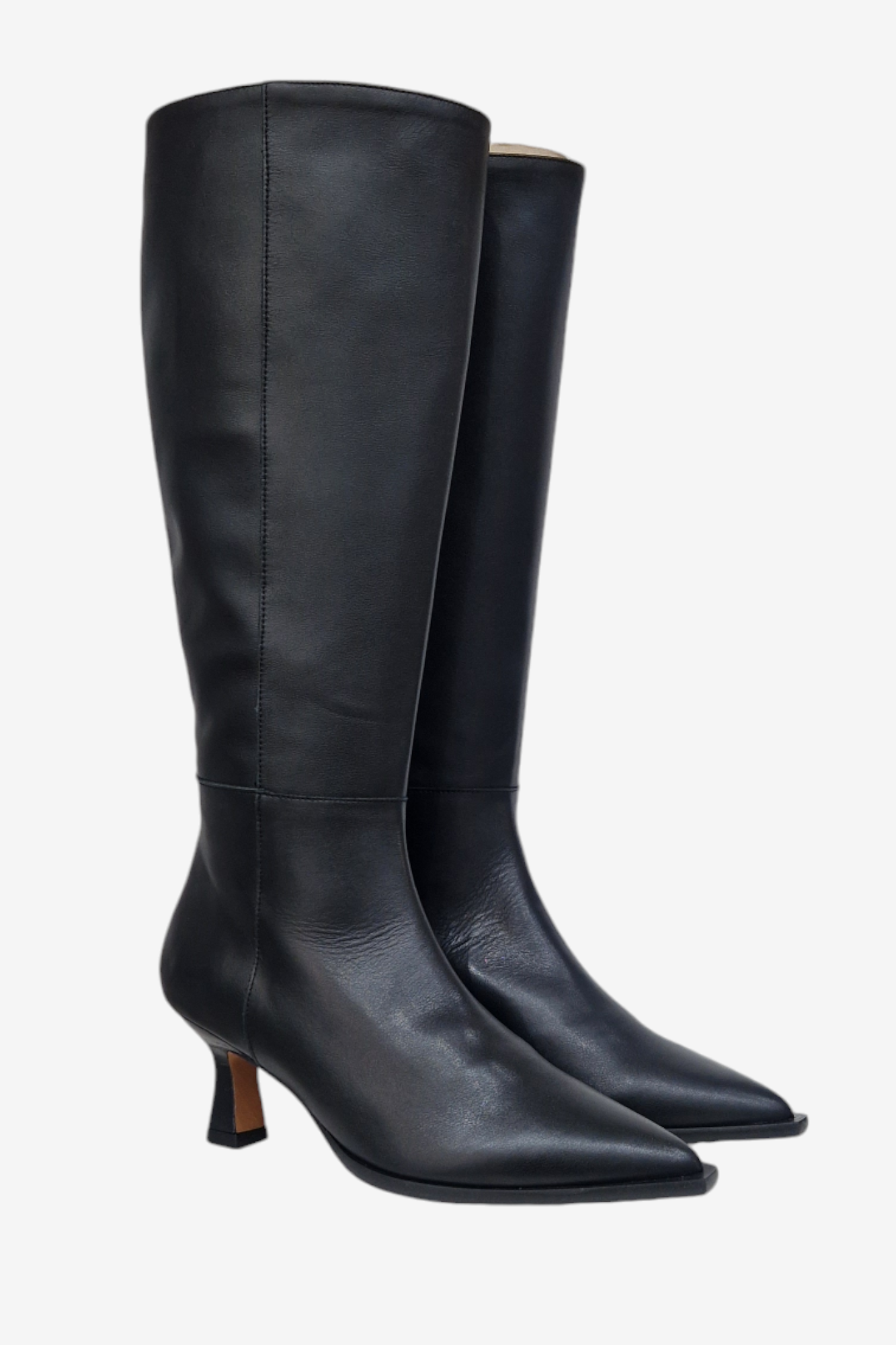 ANGEL ALARCON BLACK LEATHER KNEE HIGH BOOT