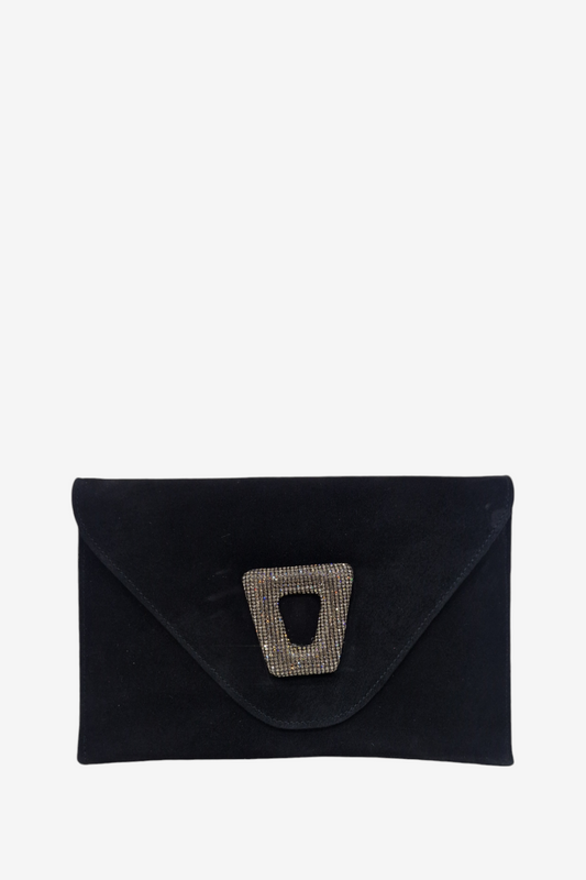 MARIAN 106 BLACK JEWELL SUEDE BAG