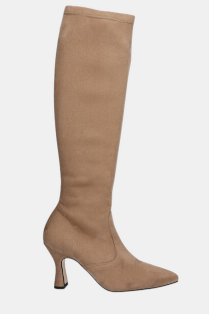 D'CHICAS.SAND SUEDE KNEE HIGH SOCK BOOT