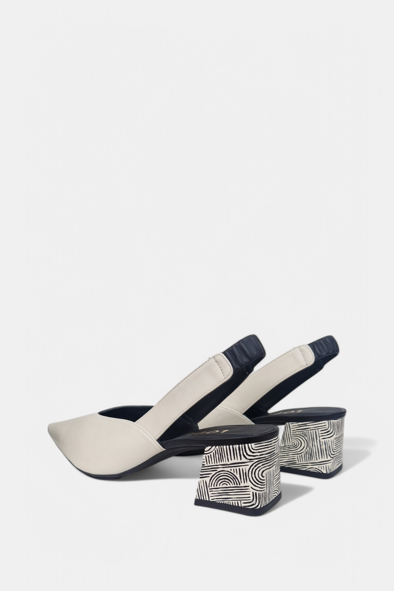 LODI CHISTA WHITE PRINT BLOCK HEEL