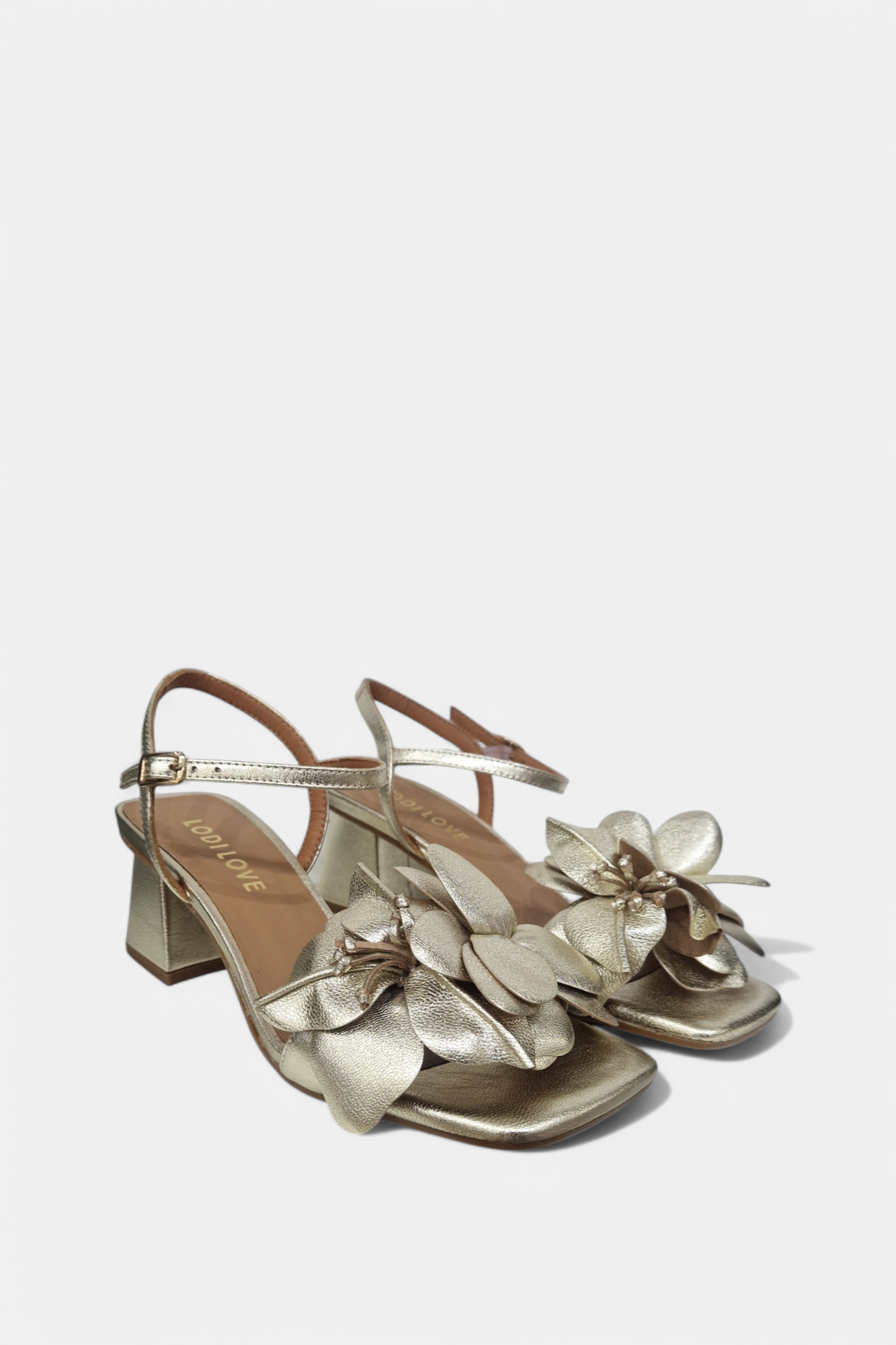 LODI MIL GOLD FLORAL LEATHER SANDAL