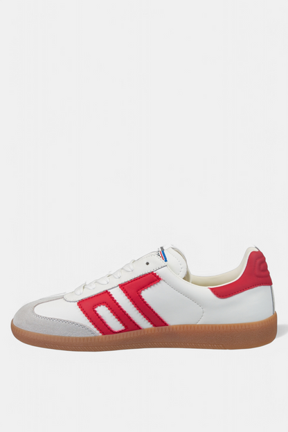 BACK 70 WHITE/RED LEATHER TRAINER