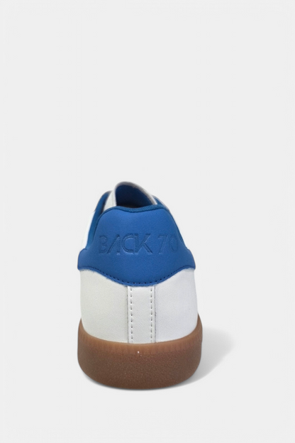 BACK 70 CLOUD WHITE/BLUE LEATHER TRAINERS