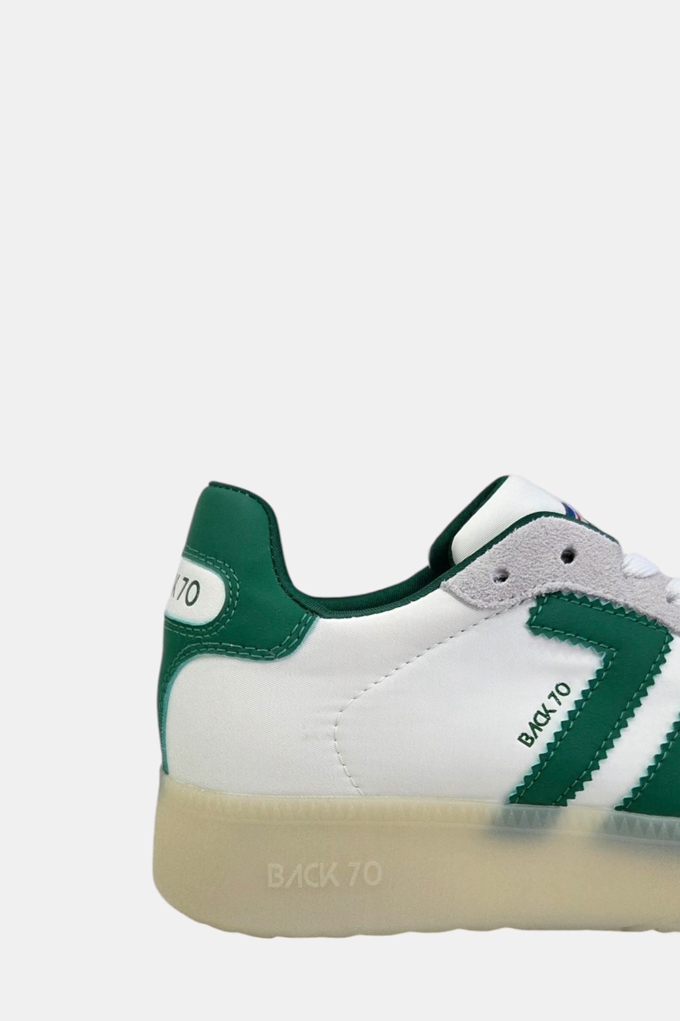 BACK70 BOSTON DALLAS WHITE/GREEN LEATHER TRAINER