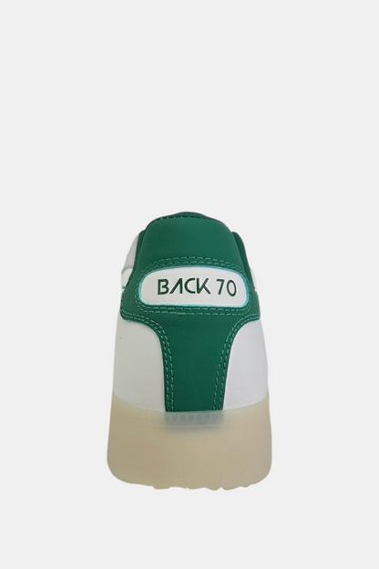 BACK70 BOSTON DALLAS WHITE/GREEN LEATHER TRAINER