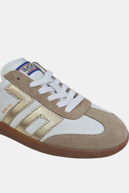 BACK70 CLOUD BEIGE LEATHER TRAINER