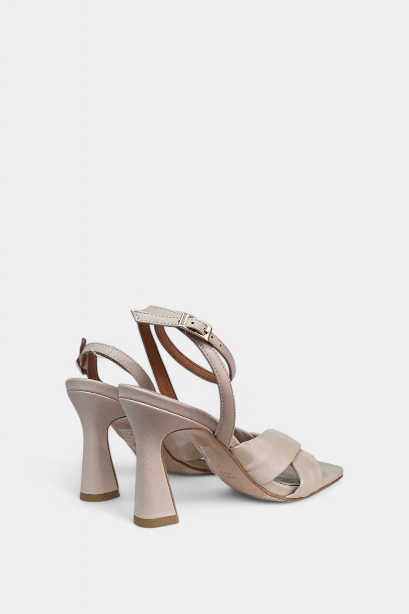 ANGEL ALARCON BEIGE LEATHER HEELED SANDAL