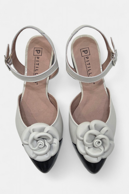 PITILLOS 11172 BLACK & WHITE LEATHER PUMP