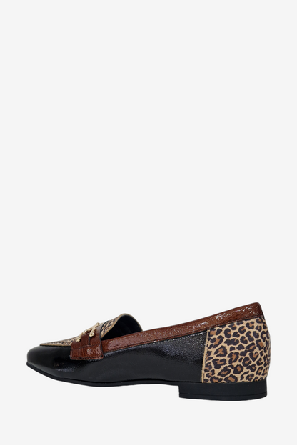 PITILLOS 10171 LEOPARD MIX LEATHER LOAFER