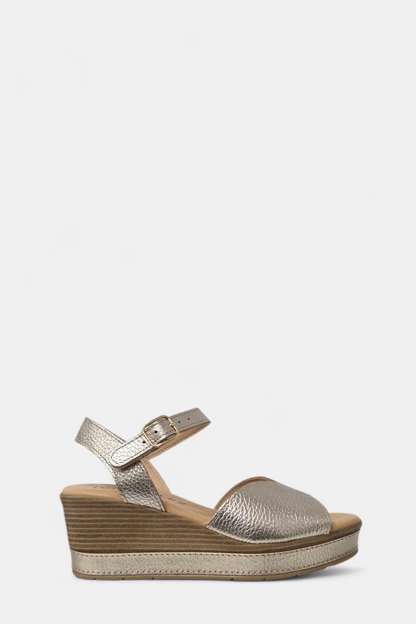 PITILLOS 11280 GOLD LEATHER WEDGE SANDAL