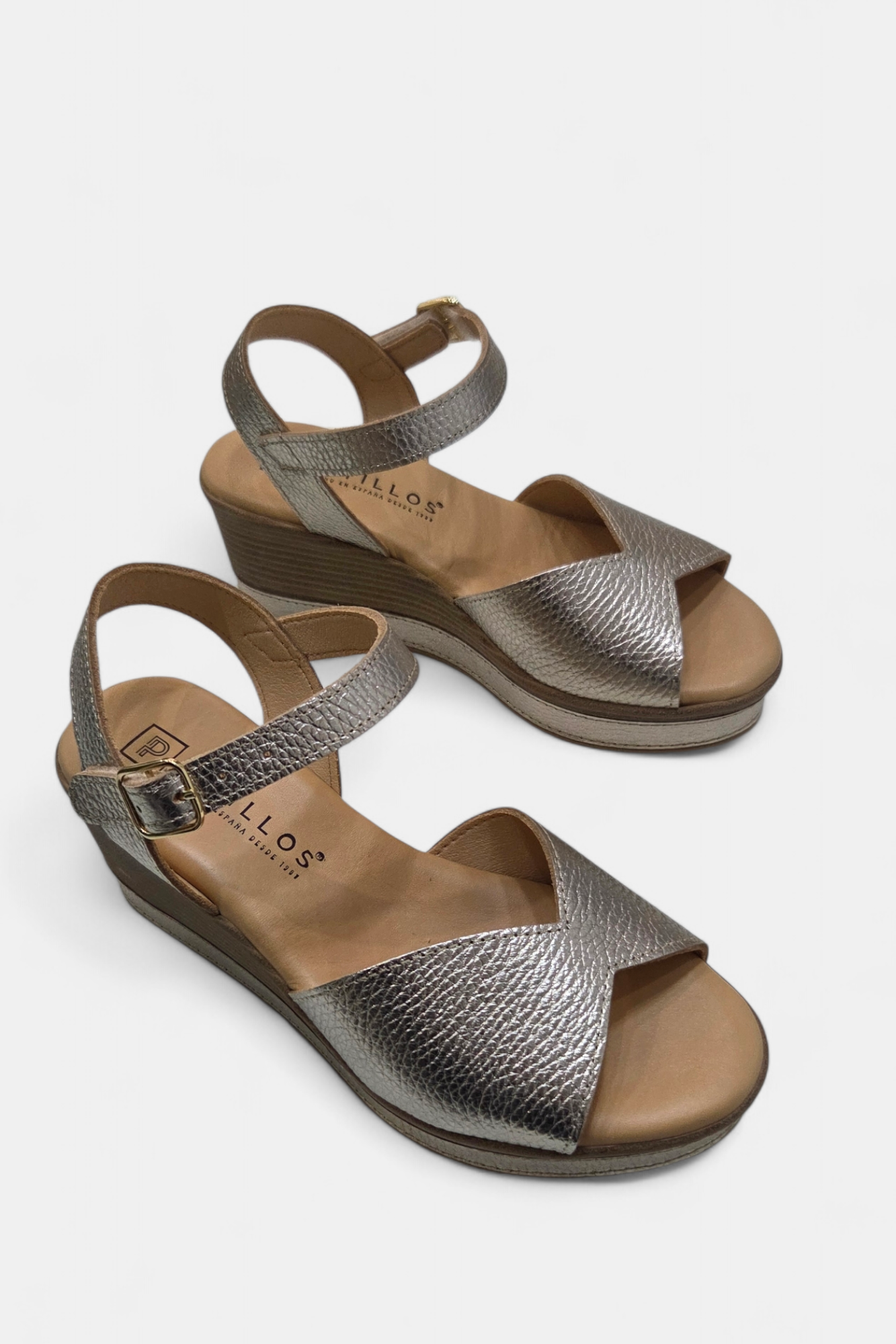 PITILLOS 11280 GOLD LEATHER WEDGE SANDAL