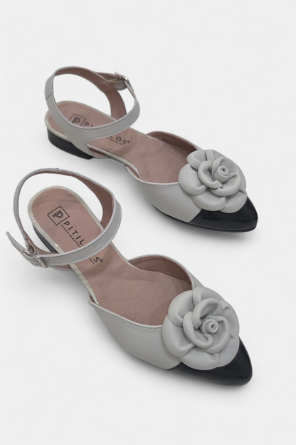 PITILLOS 11172 BLACK & WHITE LEATHER PUMP