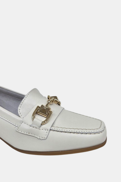 PITILLOS 10482 OFF WHITE LEATHER LOAFER