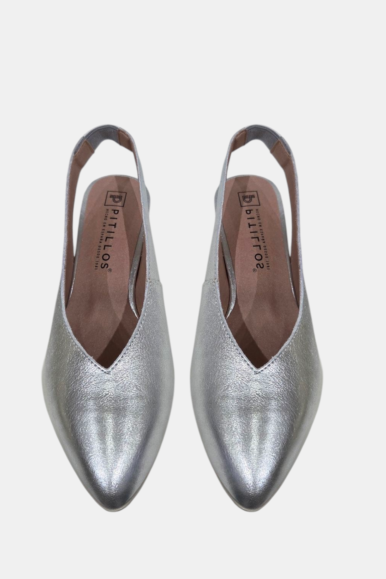 PITILLOS 10512 SILVER LEATHER HEEL