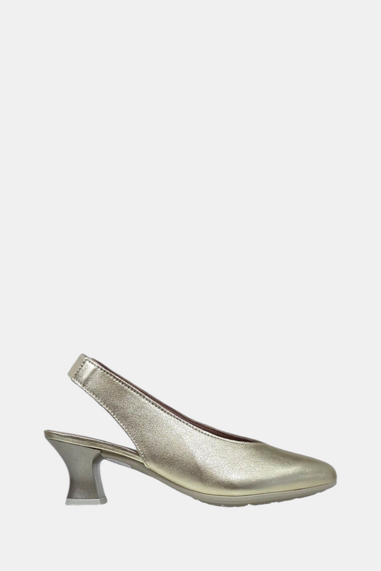 PITILLOS 10512 GOLD LEATHER HEEL