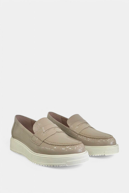 PITILLOS 10384 PATENT TAUPE LEATHER LOAFER