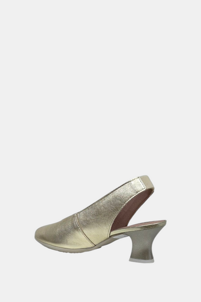 PITILLOS 10512 GOLD LEATHER HEEL