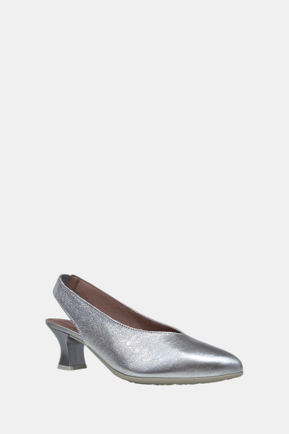 PITILLOS 10512 SILVER LEATHER HEEL