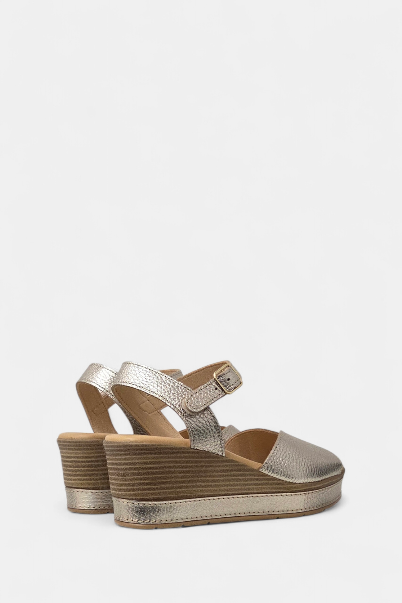 PITILLOS 11280 GOLD LEATHER WEDGE SANDAL
