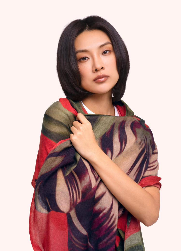POWDER TULIP WOOL SCARF