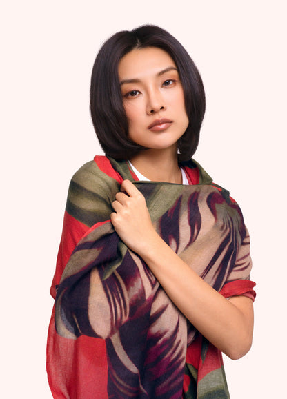 POWDER TULIP WOOL SCARF