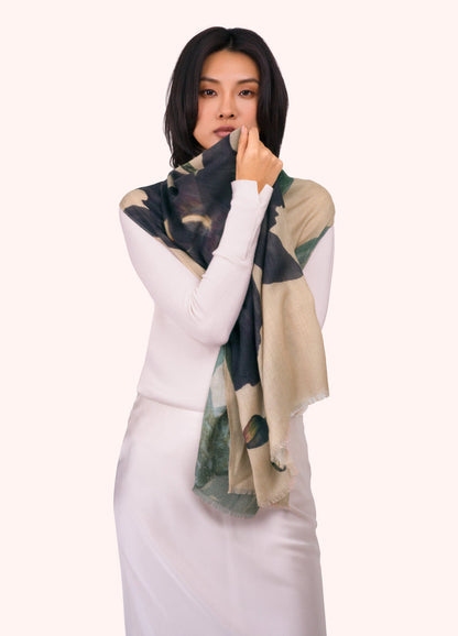 POWDER MIDNIGHT ORCHID WOOL SCARF