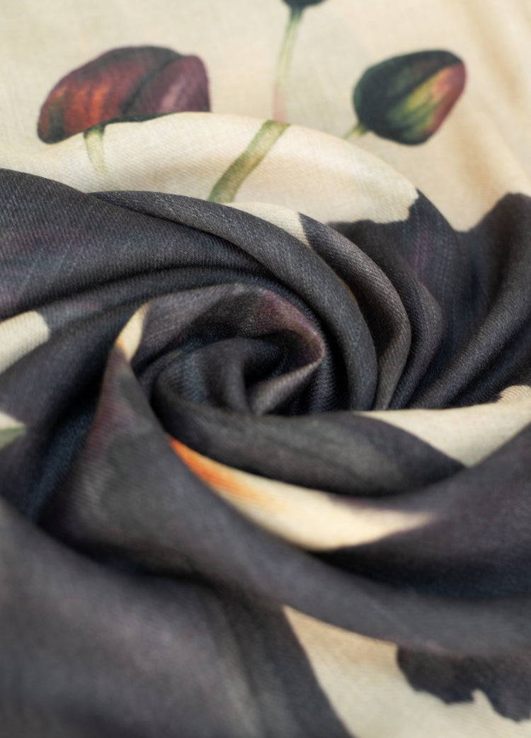 POWDER MIDNIGHT ORCHID WOOL SCARF