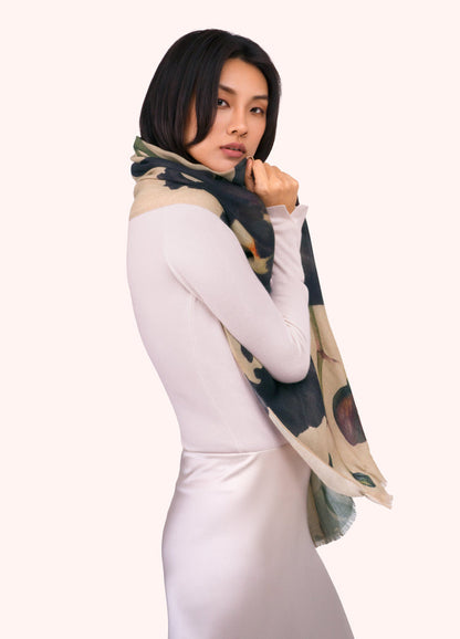 POWDER MIDNIGHT ORCHID WOOL SCARF