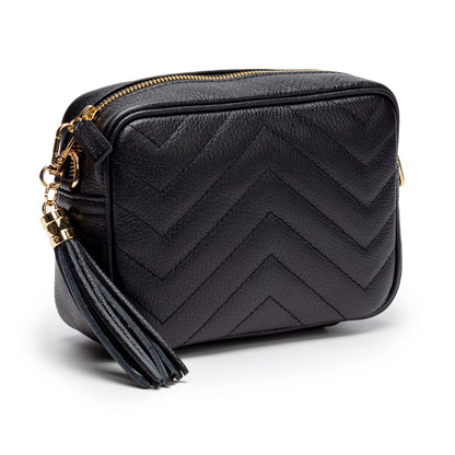 ELIE BEAUMONT QUILTED BLACK LEATHER BAG