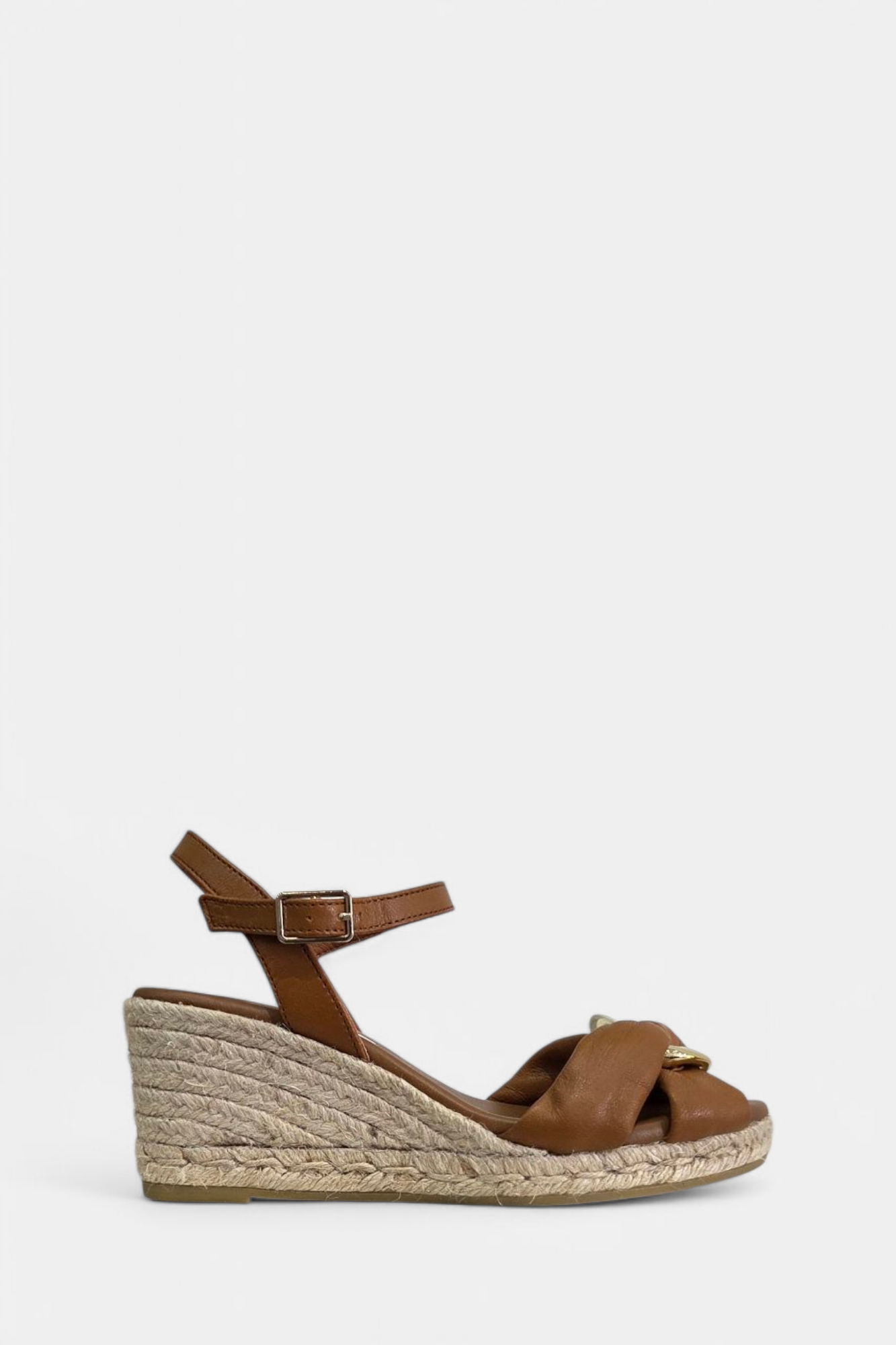 VIGUERA 2136 TAN LEATHER  ESPADRILLE WEDGES