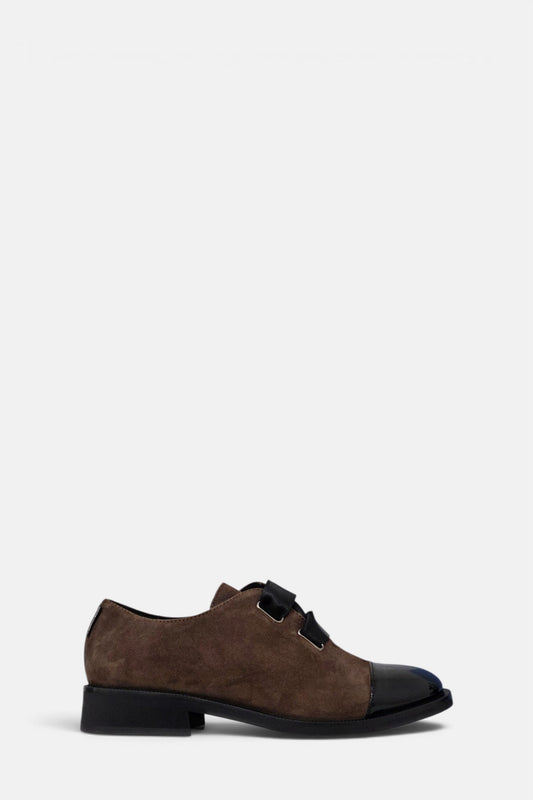 MarcoMoreo X704 Brown Suede black Patent leather shoe