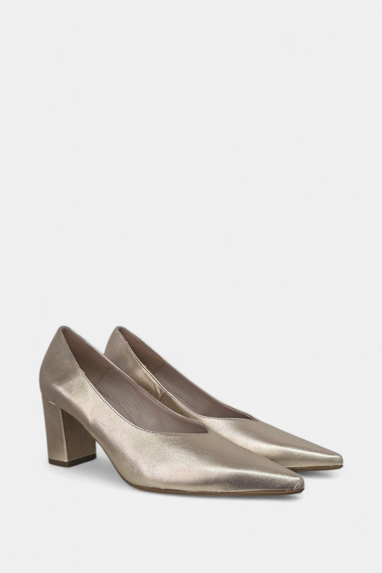 MARIAN 2305 GOLD LEATHER BLOCK HEEL