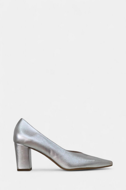 MARIAN 2305 SILVER LEATHER BLOCK HEEL