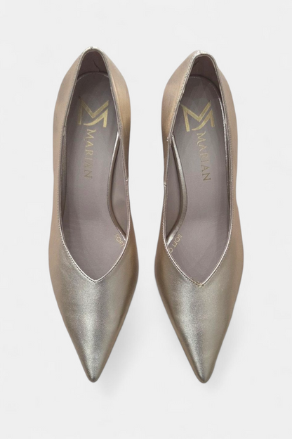MARIAN 2305 GOLD LEATHER BLOCK HEEL