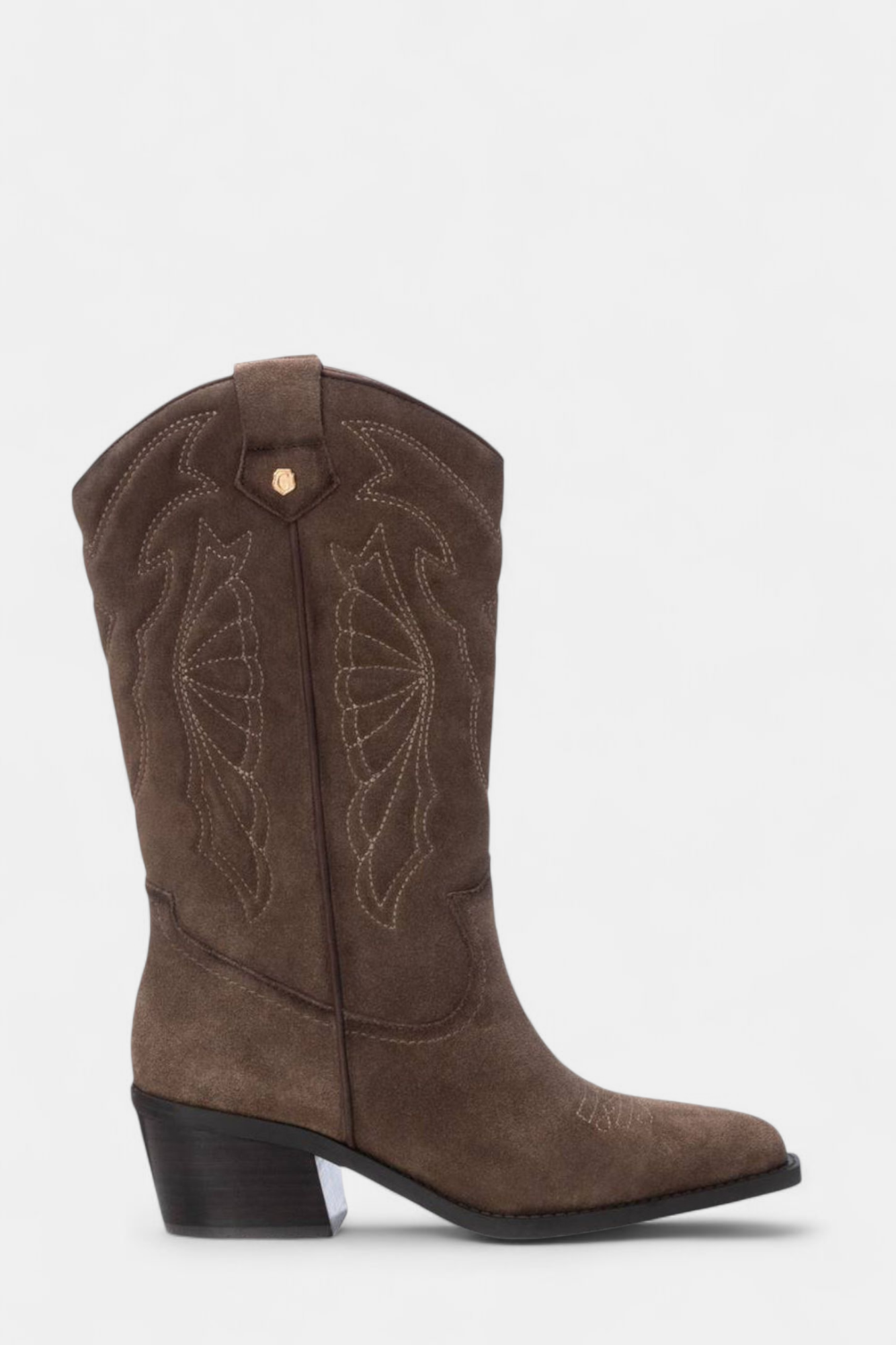CARMELA 161882 TAUPE SUEDE COWBOY BOOT