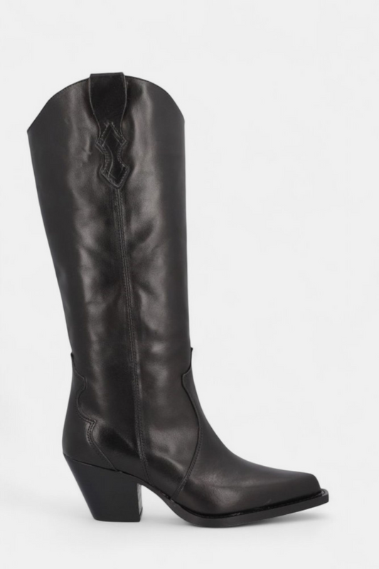 ALPE 5260 BLACK LEATHER COWBOY BOOT