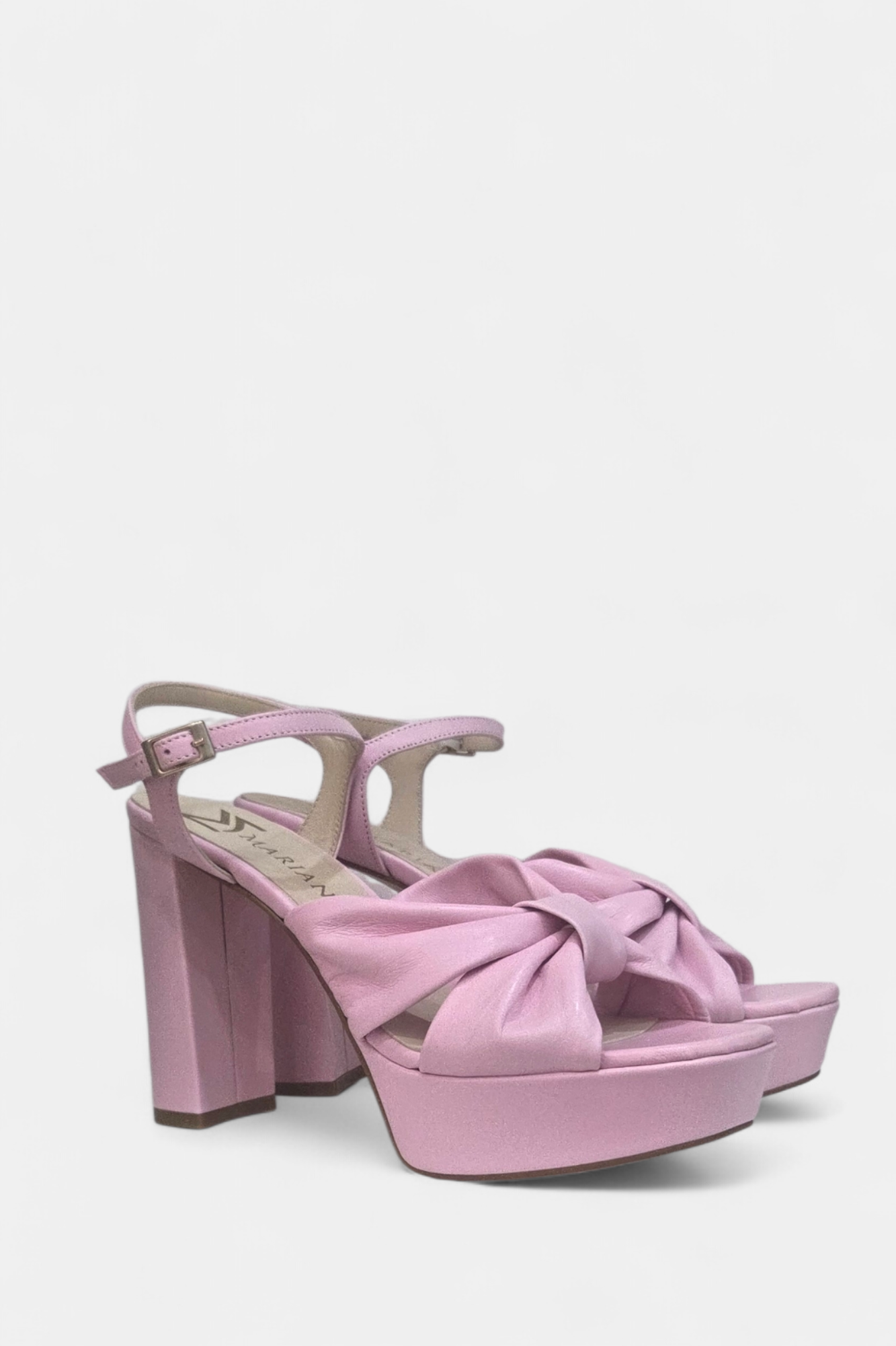 MARIAN 55201 BABY PINK LEATHER  PLATFORM HEELED SANDAL