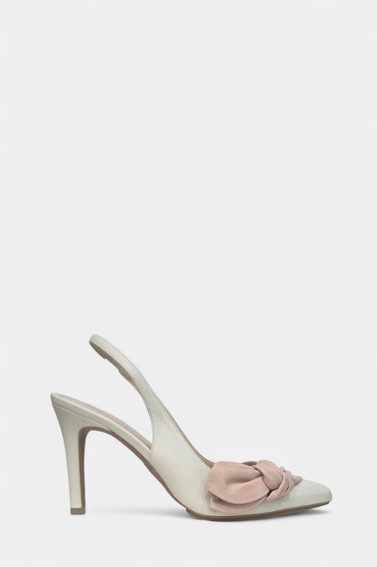 LODI RUSILEO CREAM AND NUDE LEATHER HEEL