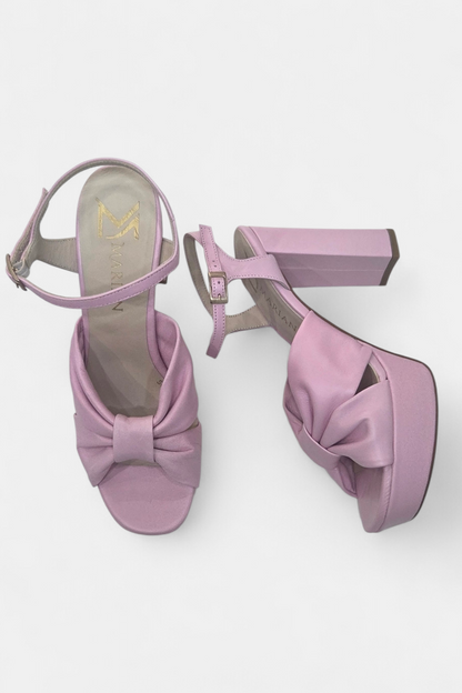 MARIAN 55201 BABY PINK LEATHER  PLATFORM HEELED SANDAL