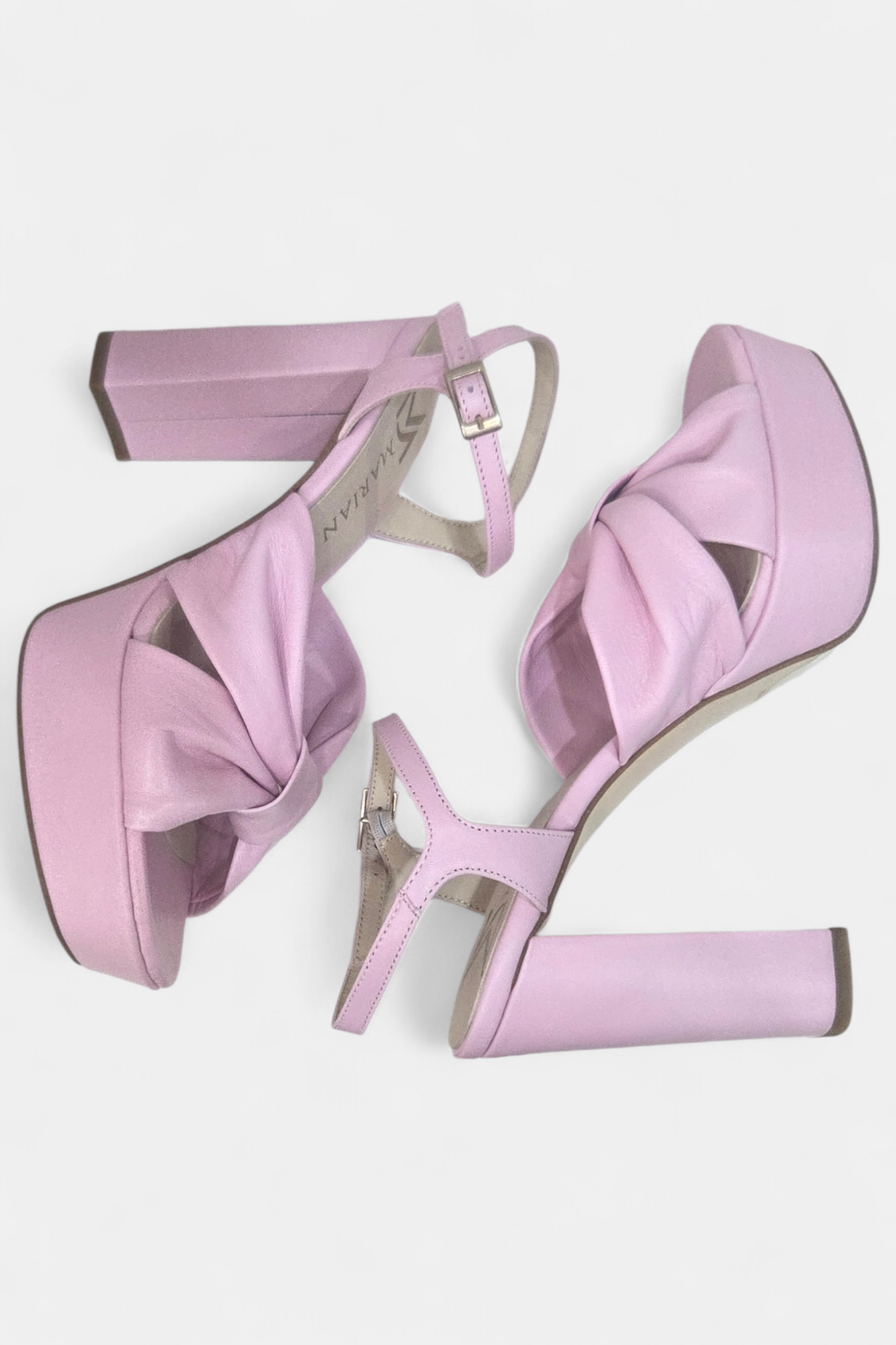 MARIAN 55201 BABY PINK LEATHER  PLATFORM HEELED SANDAL